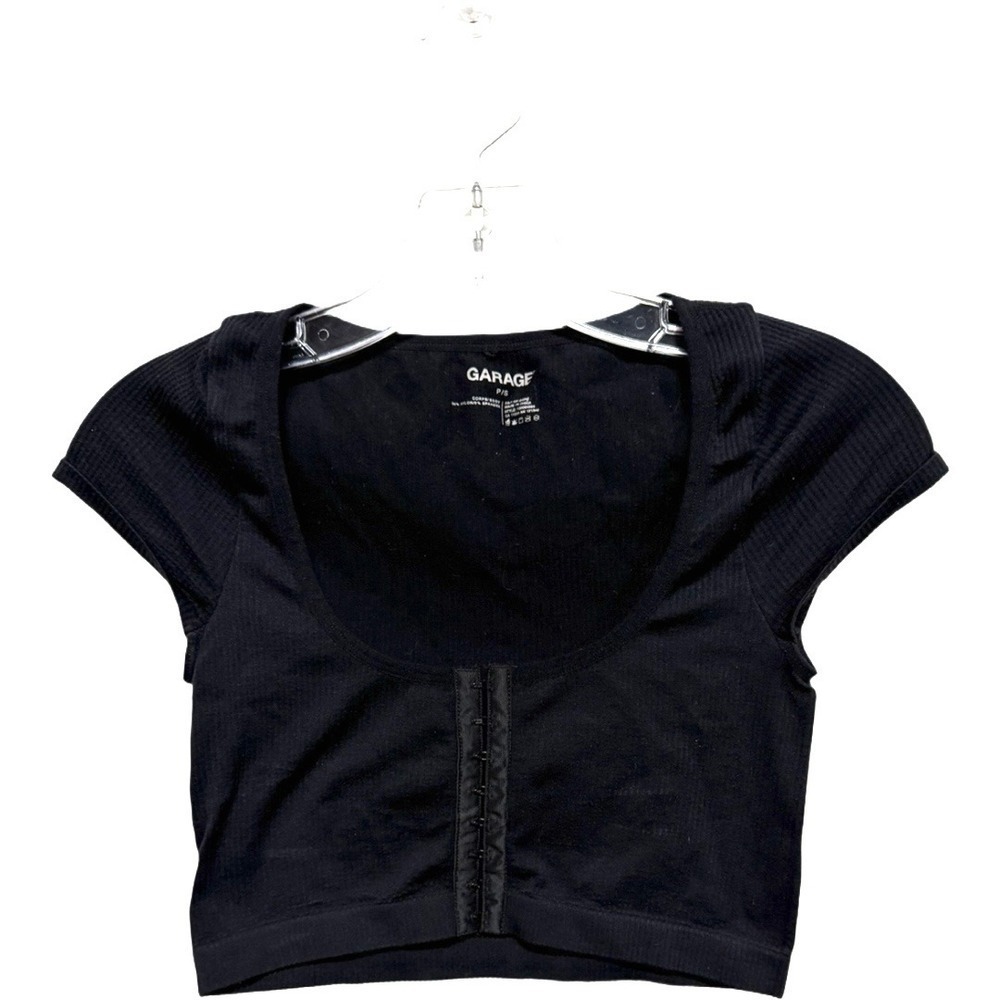 Y2K Vibe Corset Eyelet Black Shirt Size Petite Small Coastal Cowgirl Streetwear